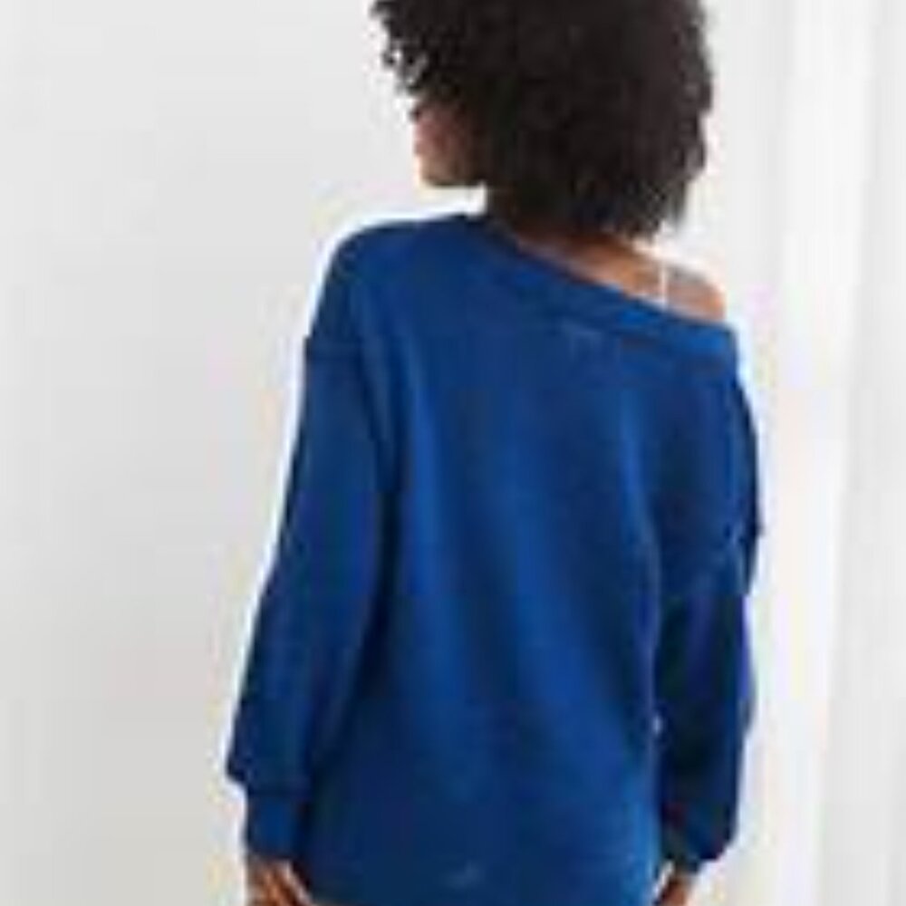 NWT! Aerie Oversized V-Neck Sweater - Cobalt Blue Medium